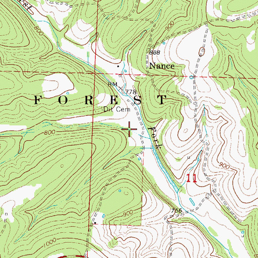 Topographic Map of Mail Hollow, MO