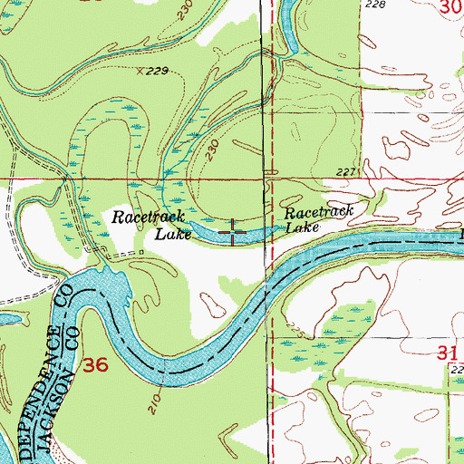 Topographic Map of Racetrack Lake, AR