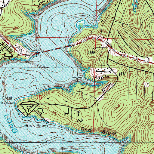Topographic Map of Maple Hollow, MO