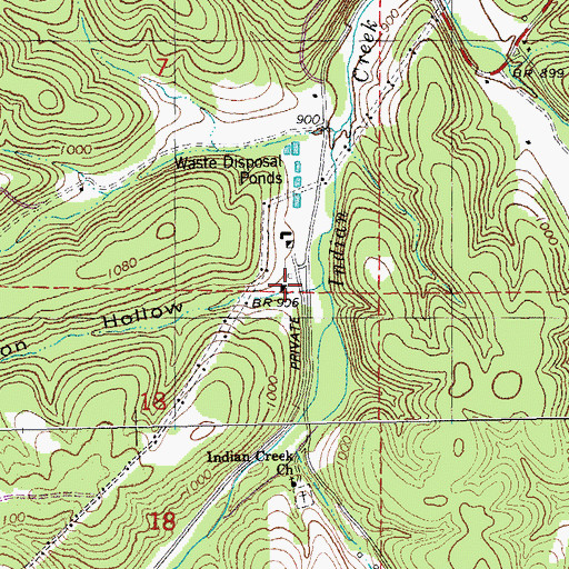Topographic Map of Mason Hollow, MO
