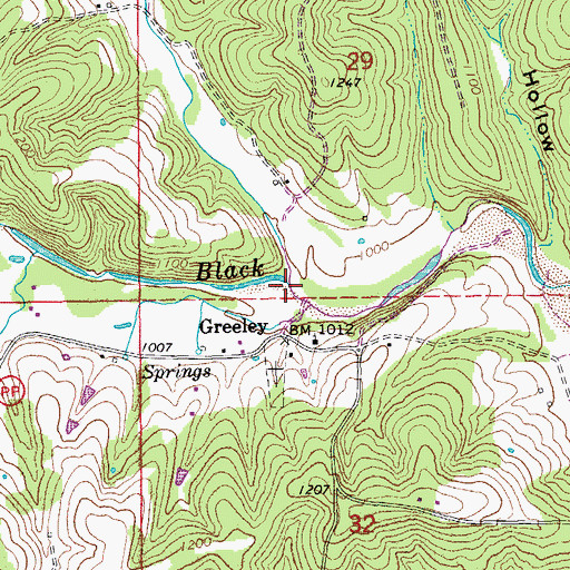 Topographic Map of McMurtrey Creek, MO