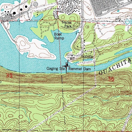 Topographic Map of Remmel Dam, AR