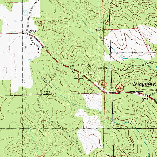 Topographic Map of Miller Chapel, MO