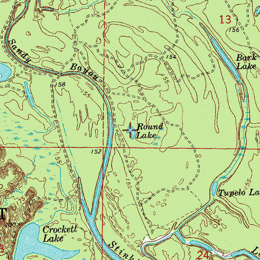 Topographic Map of Round Lake, AR