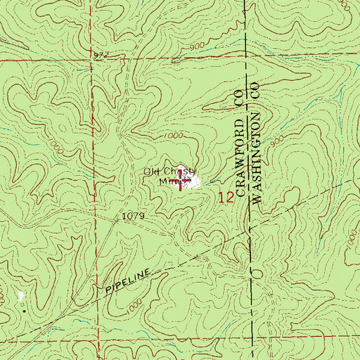 Topographic Map of Old Christy Mine, MO