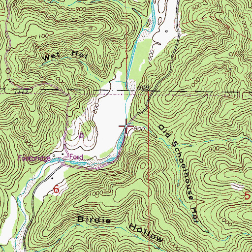 Topographic Map of Old Schoolhouse Hollow, MO