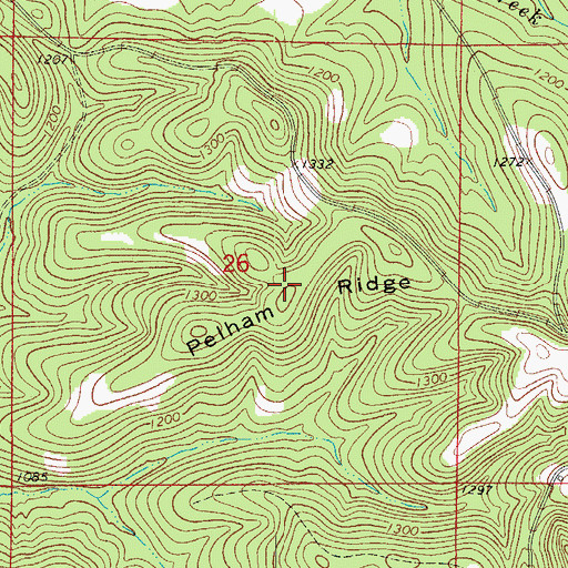 Topographic Map of Pelham Ridge, MO
