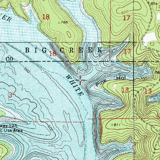 Topographic Map of Pine Hollow, AR