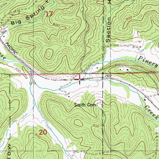 Topographic Map of Pinery Creek, MO