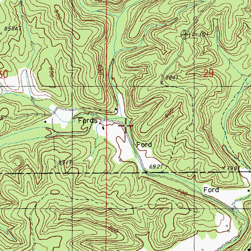 Topographic Map of Possum Trot Hollow, MO