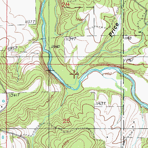 Topographic Map of Price Hollow, MO