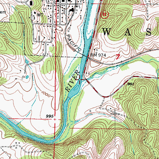 Topographic Map of Railey Creek, MO
