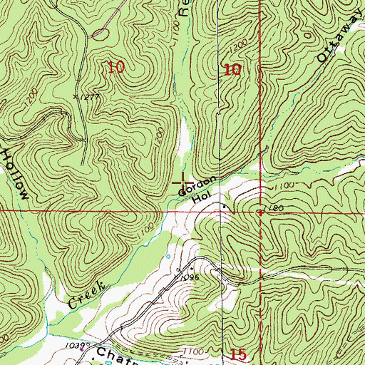 Topographic Map of Red Hill Hollow, MO