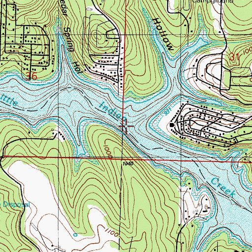 Topographic Map of Right Prong, MO