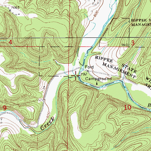 Topographic Map of Rippee Creek, MO