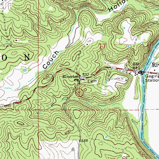 Topographic Map of Riverton Church, MO