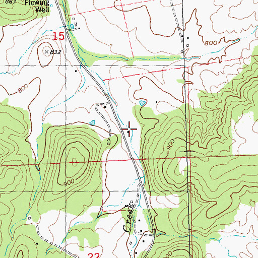 Topographic Map of Shady Grove School, MO