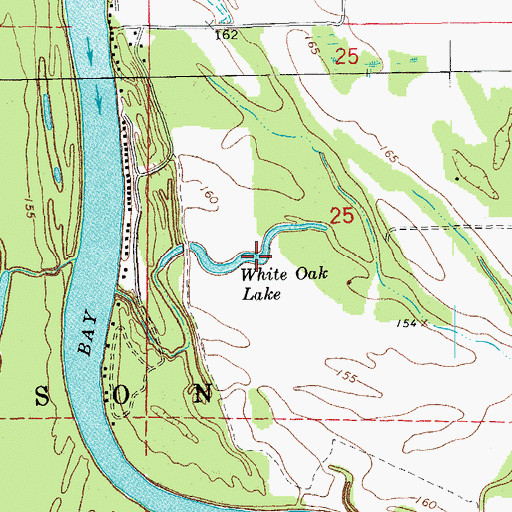 Topographic Map of White Oak Lake, AR