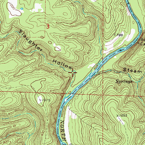 Topographic Map of Slaughter Hollow, MO