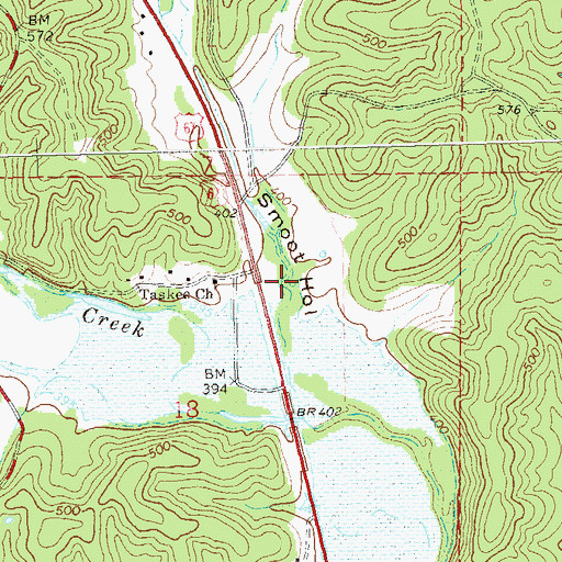 Topographic Map of Smoot Hollow, MO