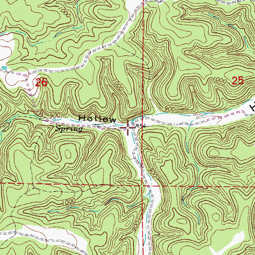 Topographic Map of Spring Camp Hollow, MO