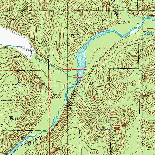 Topographic Map of Spring Creek, MO