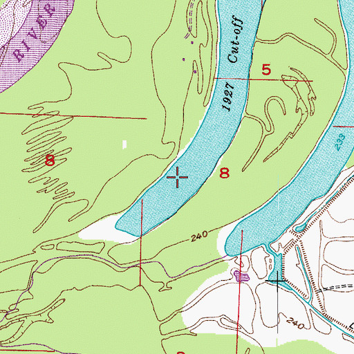 Topographic Map of 1927 Cut-off Lake, AR
