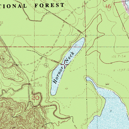 Topographic Map of Hornor Neck, AR