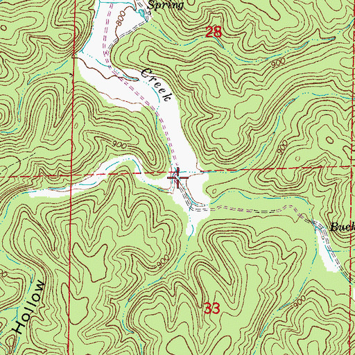 Topographic Map of Turnback Hollow, MO