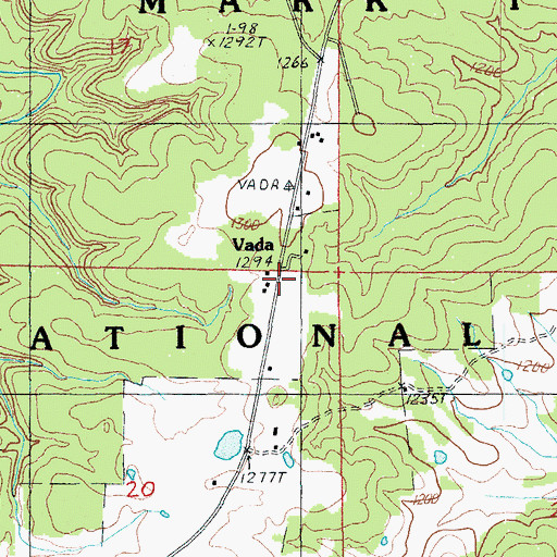 Topographic Map of Vada, MO