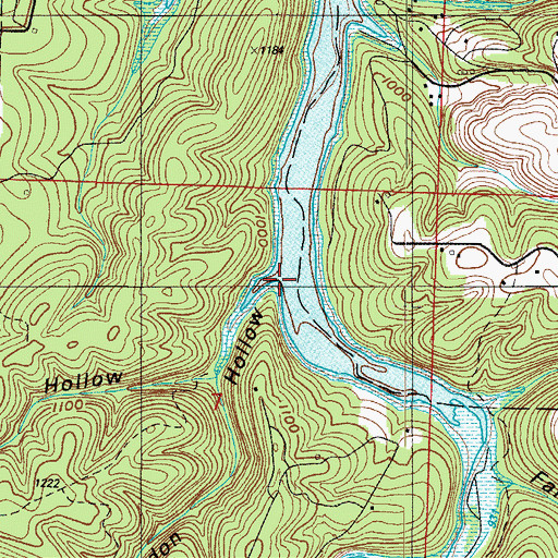 Topographic Map of Waldon Hollow, MO
