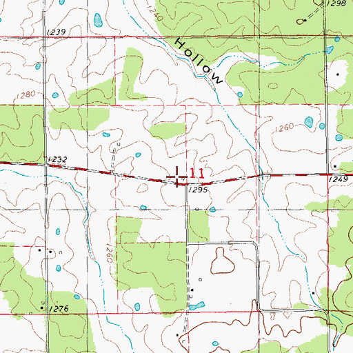 Topographic Map of Warfel School, MO