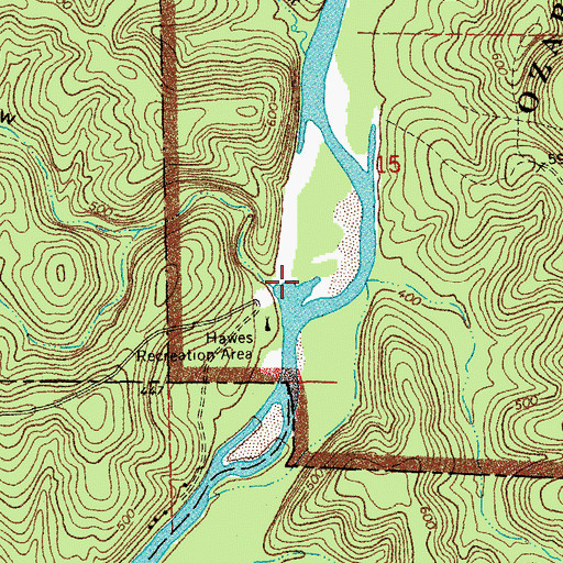 Topographic Map of Gooseneck River Campground, MO