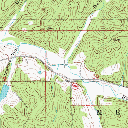 Topographic Map of Doc Hollow, MO