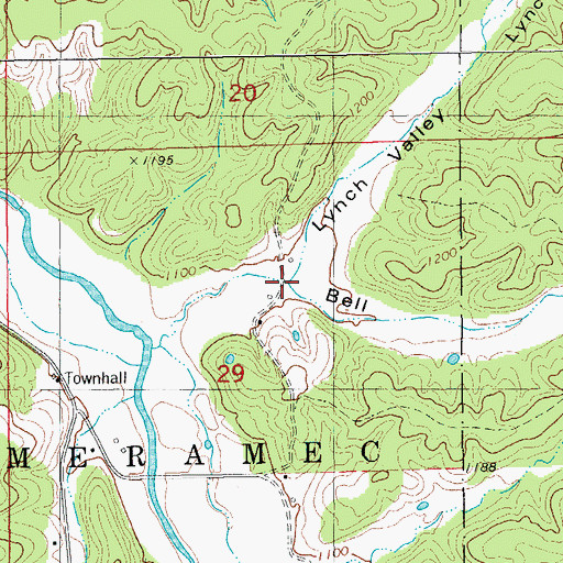 Topographic Map of Bell Hollow, MO