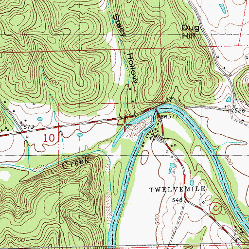Topographic Map of Stacy Hollow, MO