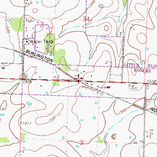 Topographic Map of Apple Spur, AR