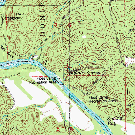 Topographic Map of Malden Spring, MO
