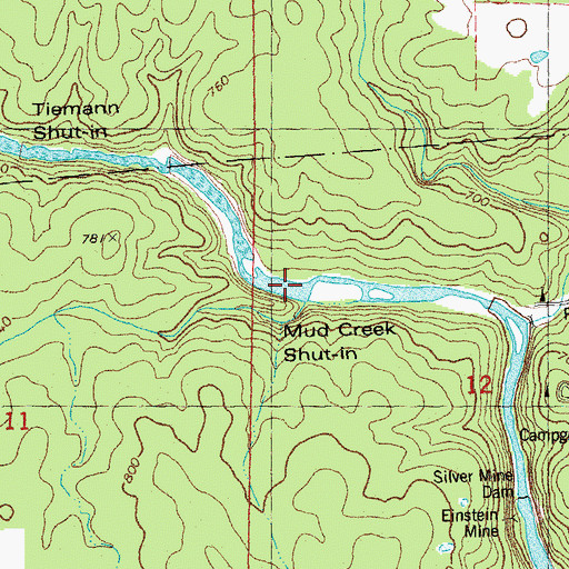 Topographic Map of Mud Creek Shut-in, MO