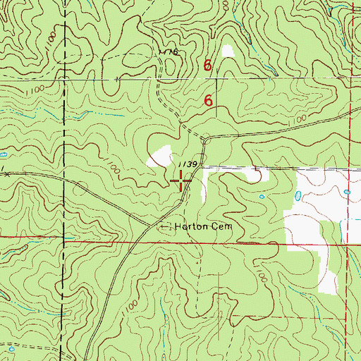 Topographic Map of Horton Trailhead, MO
