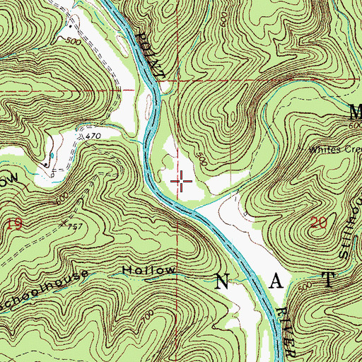 Topographic Map of Whites Creek Float Camp, MO