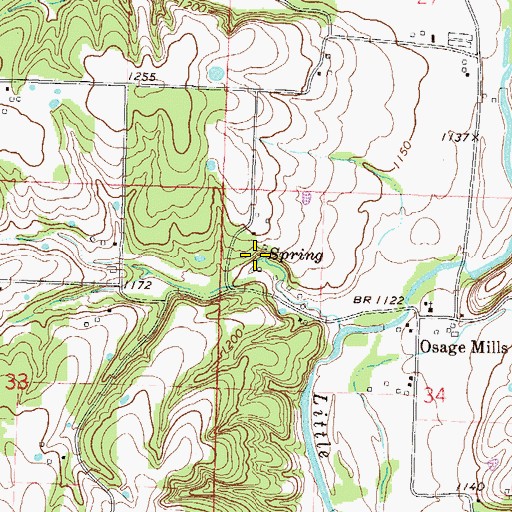 Topographic Map of Bluff Spring, AR