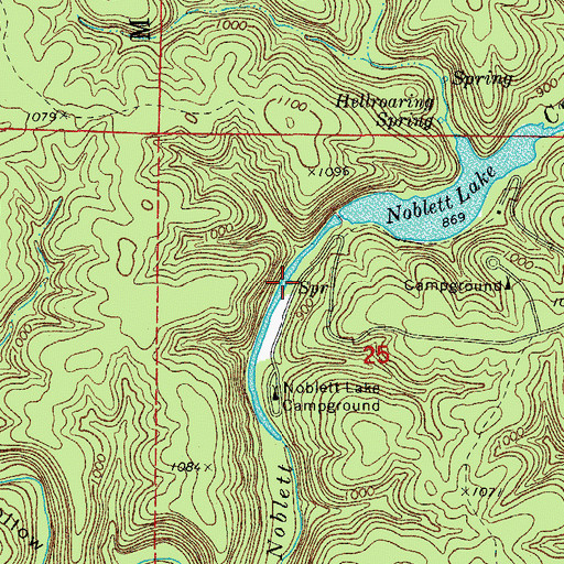 Topographic Map of Group Camp Spring, MO