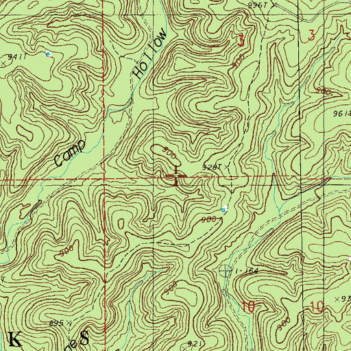 Topographic Map of Eleven Point National Scenic River, MO