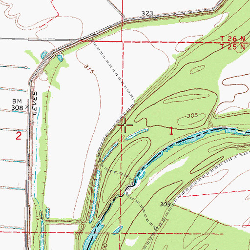 Topographic Map of O'Bryan Landing, MO