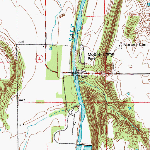 Topographic Map of Hog Ford (historical), MO