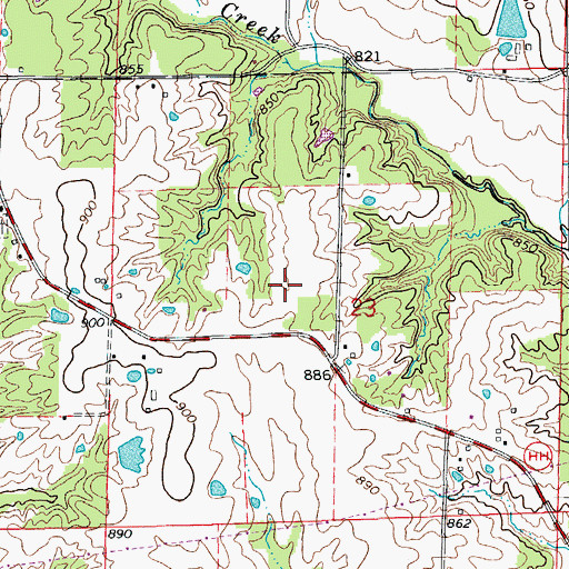 Topographic Map of Crooked Creek Campground, MO