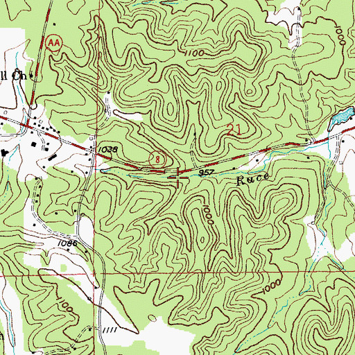 Topographic Map of Shirley Picnic Area, MO