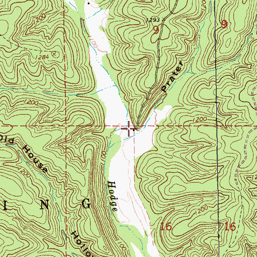Topographic Map of Halcyon, MO