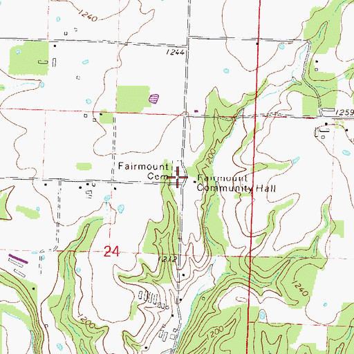 Topographic Map of Fairmount Baptist Church (historical), AR